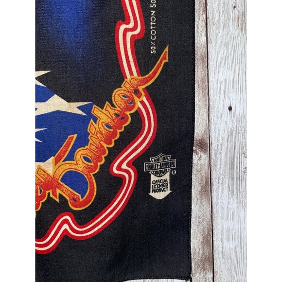 Vintage Harley-Davidson Eagle Bandana 1987 50% Cotton 50% Poly 22"x22" USA Made - Picture 3 of 5